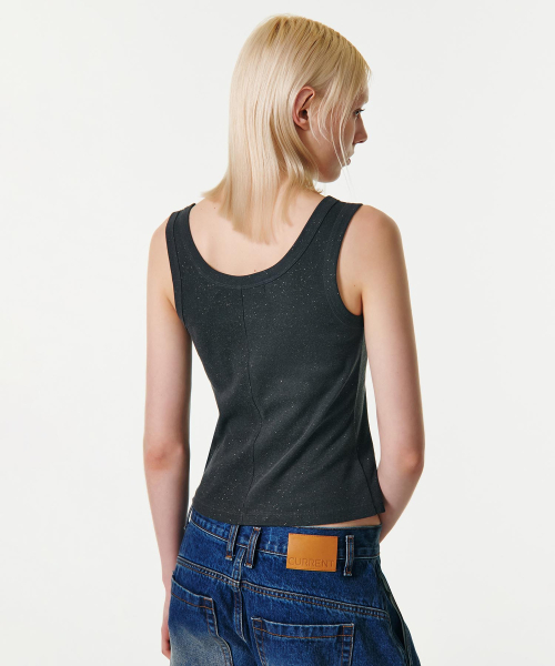 CURRENT（カレント）の「GLITTER U-NECK SLEEVELESS TOP [CHARCOAL]（Tシャツ/カットソー・レディース・その他・SMALL/MEDIUM）」の3枚目の写真