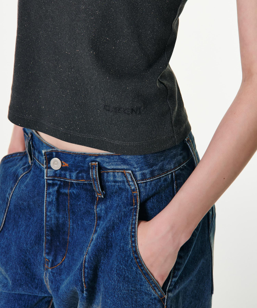 CURRENT（カレント）の「GLITTER U-NECK SLEEVELESS TOP [CHARCOAL]（Tシャツ/カットソー・レディース・その他・SMALL/MEDIUM）」の4枚目の写真