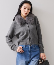 VIS | 衿ファー取り外しカーディガン(カーディガン/ボレロ)