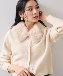 VIS（ビス）の「衿ファー取り外しカーディガン（カーディガン/ボレロ・レディース）」