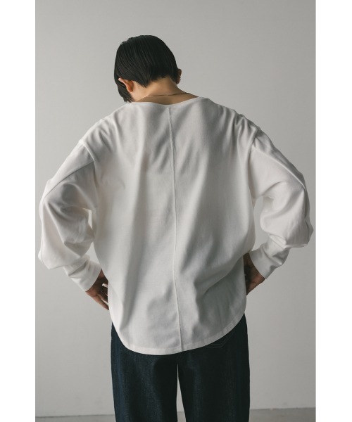 STYLEMIXER(スタイルミキサー)の「ルーズカットトップ(Tシャツ/カットソー・レディース・ブラック/サックスブルー/ホワイト・FREE)」の4枚目の写真
