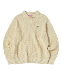 WAFFLE COLLAR KNIT [CREAM]