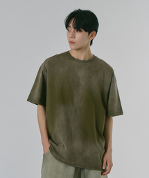 16s ピグメントブリーチウォッシュ半袖Tシャツ [カーキ]