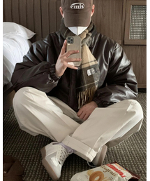 NUS（ナス）の「Kara Leather Padding Jacket (brown)（ダウンジャケット/コート）」