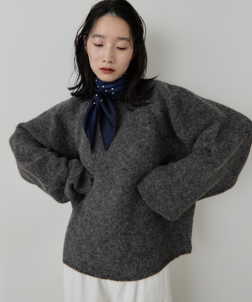 HANNE（アン）の「モヘアライクニットプルオーバー（ニット/セーター・レディース・アイボリー/グレー/ネイビー・FREE）」の3枚目の写真