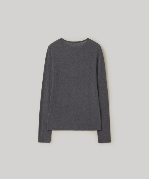 ANOTHER OFFICE WOMEN(アナザー オフィス ウーマン)の「w. Wool Blend Long Sleeve Tee (Charcoal)(Tシャツ/カットソー・レディース・その他・FREE)」の3枚目の写真
