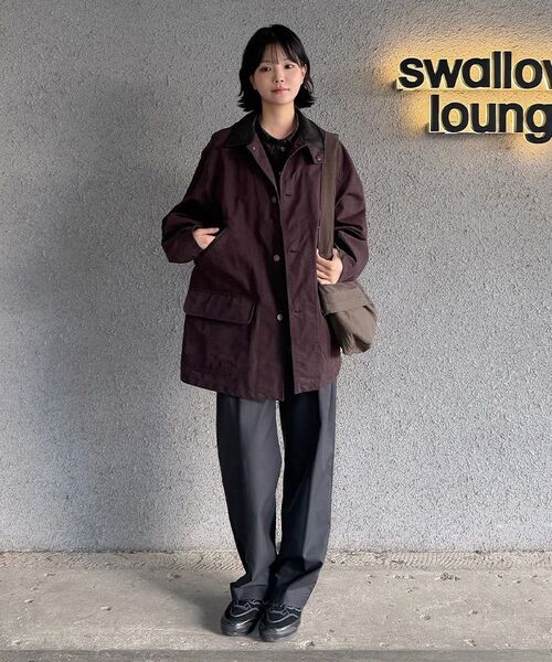 ANOTHER OFFICE WOMEN(アナザー オフィス ウーマン)の「w. Wool Blend Long Sleeve Tee (Charcoal)(Tシャツ/カットソー・レディース・その他・FREE)」の7枚目の写真