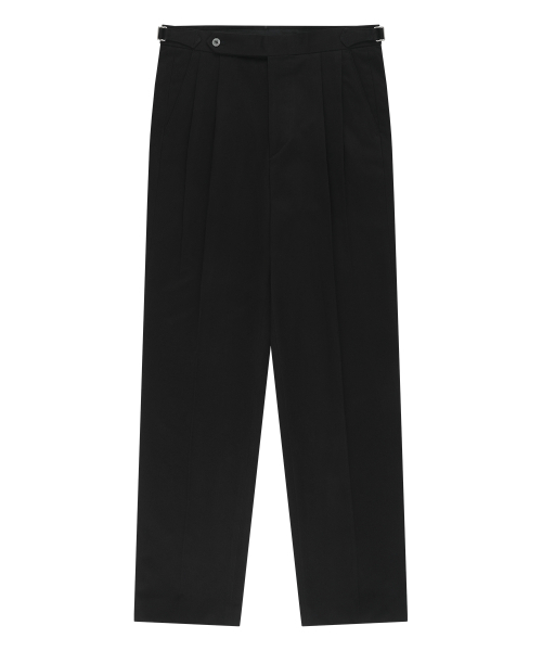 BELLIEF(ベリーフ)の「Essential Gaberdine Heavy Double-Pleated relaxed Chino (Black)(その他パンツ・メンズ・その他・MEDIUM/LARGE/X-LARGE)」の1枚目の写真