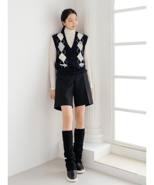 NITINA（ニティナ）の「ウールブレンドクラシックハーフパンツBK（スラックス・レディース・ブラック・SMALL/MEDIUM/LARGE）」の7枚目の写真