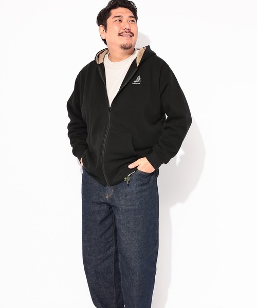 CONVERSE(コンバース)の「CONVERSE (コンバース) 裏起毛 フルジップ スウェット パーカー(パーカー・メンズ・グリーン/ブラック・3L/4L/5L)」の4枚目の写真