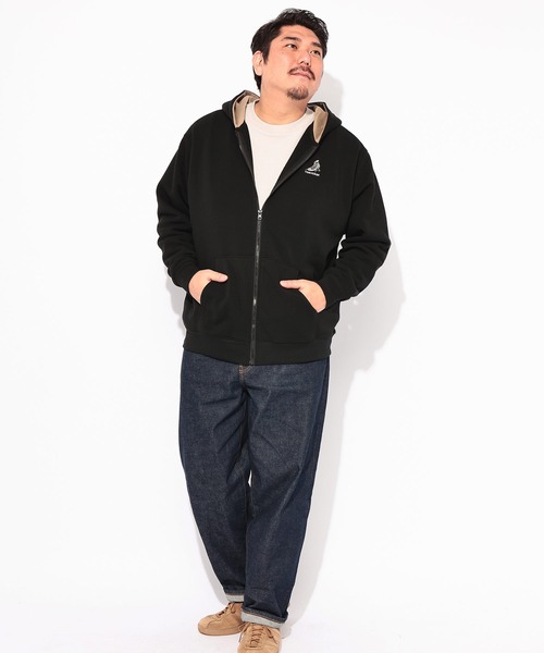 CONVERSE(コンバース)の「CONVERSE (コンバース) 裏起毛 フルジップ スウェット パーカー(パーカー・メンズ・グリーン/ブラック・3L/4L/5L)」の6枚目の写真