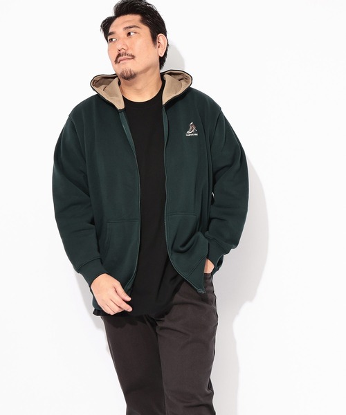 CONVERSE(コンバース)の「CONVERSE (コンバース) 裏起毛 フルジップ スウェット パーカー(パーカー・メンズ・グリーン/ブラック・3L/4L/5L)」の9枚目の写真