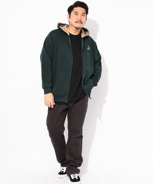 CONVERSE(コンバース)の「CONVERSE (コンバース) 裏起毛 フルジップ スウェット パーカー(パーカー・メンズ・グリーン/ブラック・3L/4L/5L)」の10枚目の写真