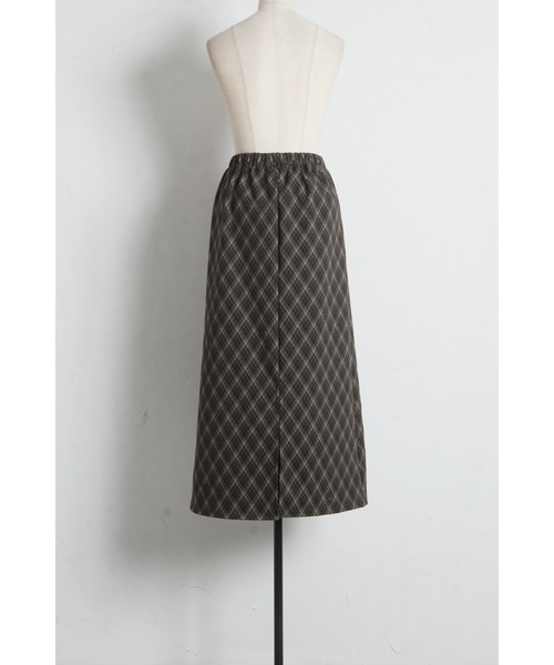 tocco closet（トッコ　クローゼット）の「【ZOZO限定】起毛チェック柄ベーシックタイトスカート（スカート・レディース・ブラック/ブラウン・M）」の21枚目の写真