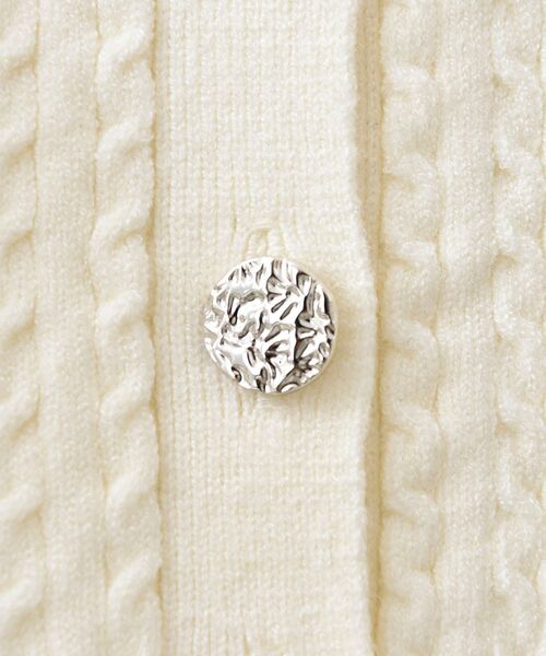 MAJESTIC LEGON(マジェスティックレゴン)の「バイカラーリボンケーブルニットカーデ(カーディガン/ボレロ・レディース・アイボリー/グレー/ネイビー/ピンク・MEDIUM)」の9枚目の写真