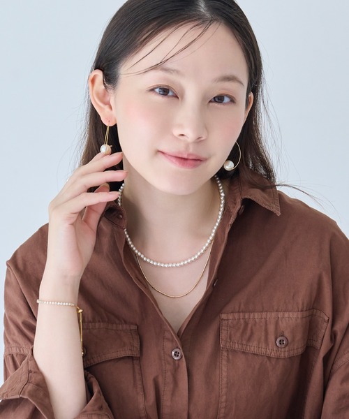 Phoebe（フィービィー）の「2wayダブルラインパールチェーンネックレス（ネックレス・レディース・ホワイト・FREE）」の3枚目の写真