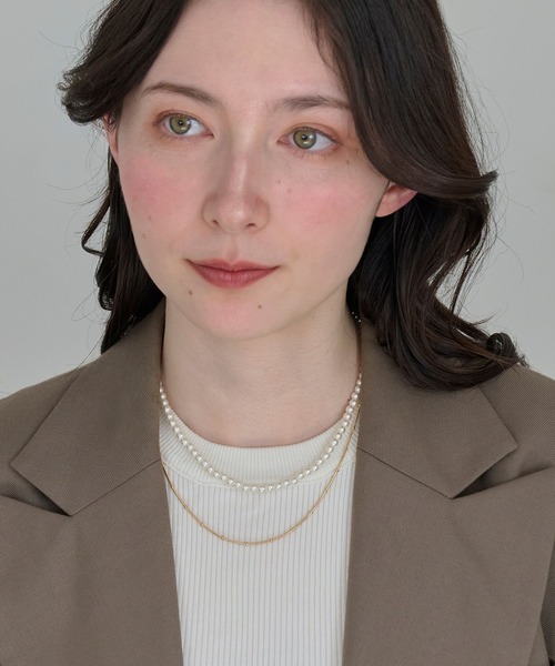 Phoebe（フィービィー）の「2wayダブルラインパールチェーンネックレス（ネックレス・レディース・ホワイト・FREE）」の9枚目の写真
