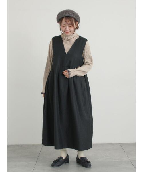 Samansa Mos2(サマンサ モスモス)の「◎ジャンパースカート(ワンピース・レディース・ブラウン/グレー/ベージュ/ブラック・F)」の2枚目の写真