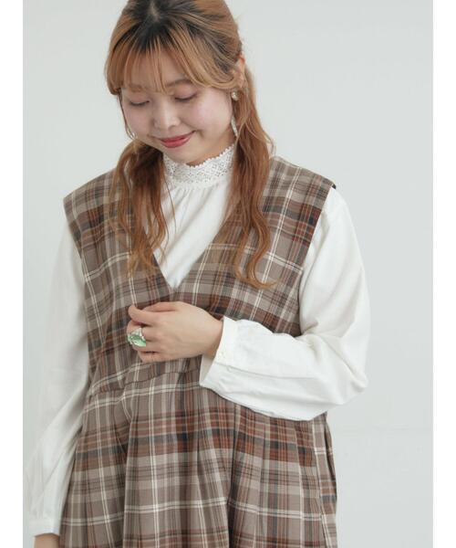 Samansa Mos2(サマンサ モスモス)の「◎ジャンパースカート(ワンピース・レディース・ブラウン/グレー/ベージュ/ブラック・F)」の5枚目の写真