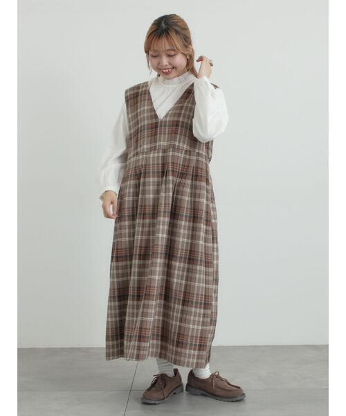 Samansa Mos2(サマンサ モスモス)の「◎ジャンパースカート(ワンピース・レディース・ブラウン/グレー/ベージュ/ブラック・F)」の8枚目の写真