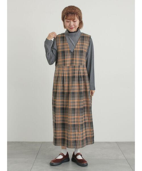 Samansa Mos2(サマンサ モスモス)の「◎ジャンパースカート(ワンピース・レディース・ブラウン/グレー/ベージュ/ブラック・F)」の14枚目の写真