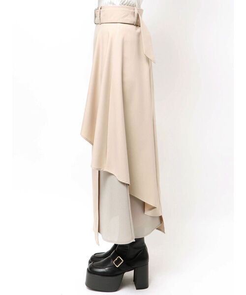 MURUA（ムルーア）の「レイヤードハイウエストスカート（スカート・レディース・ベージュ/ブラック・2/1）」の20枚目の写真