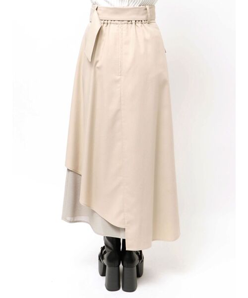 MURUA（ムルーア）の「レイヤードハイウエストスカート（スカート・レディース・ベージュ/ブラック・2/1）」の19枚目の写真