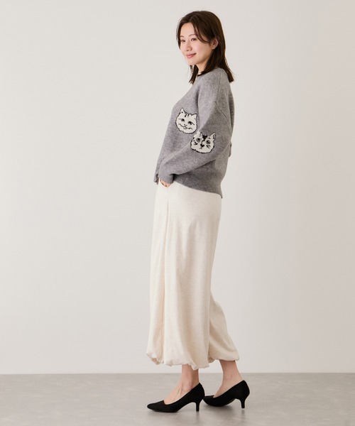 Jayro（ジャイロ）の「多種ネコ柄ジャガードプルオーバー（Tシャツ/カットソー・レディース・ネイビー/グレー/オフホワイト/チャコールグレー・M）」の14枚目の写真