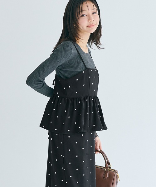 ドットペプラムワンピース（ワンピース）｜coca（coca）（コカ）の  
