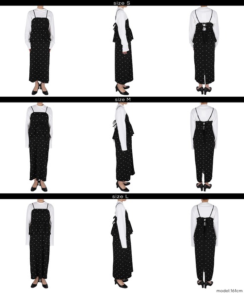 coca（coca）（コカ）の「ドットペプラムワンピース（ワンピース・レディース・ブラック/アイボリー・L/M/S）」の16枚目の写真
