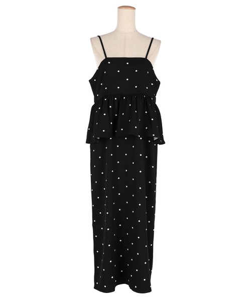 coca（coca）（コカ）の「ドットペプラムワンピース（ワンピース・レディース・ブラック/アイボリー・L/M/S）」の21枚目の写真