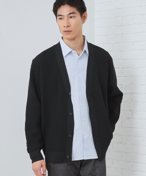 THE SHOP TK (ザ ショップ ティーケー )の「【季節の変わり目に最適】ニットカーディガン ドライタッチ/軽量(カーディガン/ボレロ・メンズ・ブラック/ベビーピンク・02/03/04)」の1枚目の写真