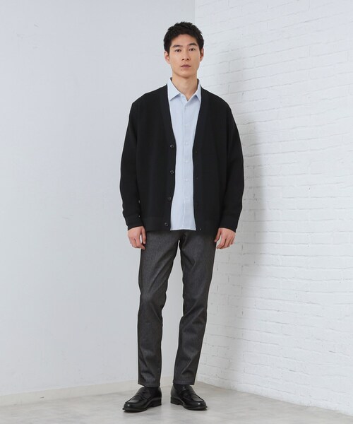 THE SHOP TK (ザ ショップ ティーケー )の「【季節の変わり目に最適】ニットカーディガン ドライタッチ/軽量(カーディガン/ボレロ・メンズ・ブラック/ベビーピンク・02/03/04)」の3枚目の写真