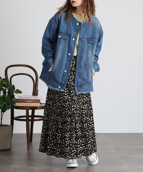 atONE(アットワン)の「カットオフデニムジャケット(デニムジャケット・レディース・ブルー/ブラック系その他5/ダークネイビー/ブルー系/ネイビー系/ブラック系その他6・M-L/LL~3L/4L~5L/4/2/3)」の19枚目の写真