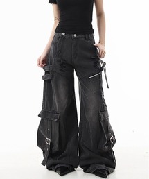 Ressaca | ダメージ加工ワイドカーゴデニムパンツ(デニムパンツ)