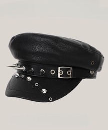NOVESSEL（ノベセル）の「A'GEM/9 × .kom 『NOVESSEL/ノベセル』棘ベルト付きベレー帽（キャップ）」