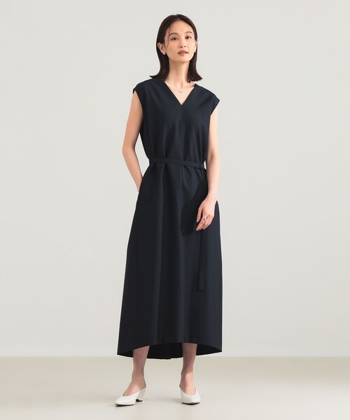 ATON（エイトン）の「【別注】ATON / ウールトロピカル ドレス（ワンピース・レディース・ネイビー/ブラック・01/02）」の6枚目の写真