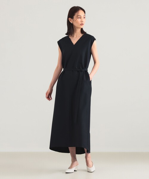 ATON（エイトン）の「【別注】ATON / ウールトロピカル ドレス（ワンピース・レディース・ネイビー/ブラック・01/02）」の7枚目の写真