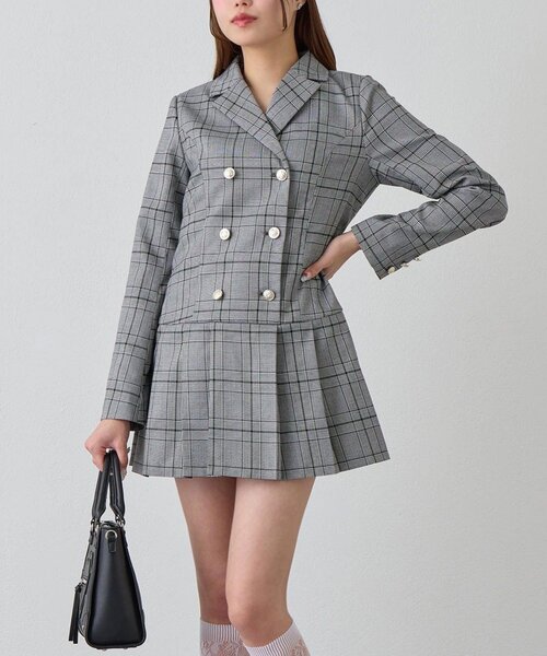 OLIVE des OLIVE（オリーブデオリーブ）の「トレンチワンピ（ワンピース・レディース・チャコールグレー/キャメル・FREE）」の3枚目の写真