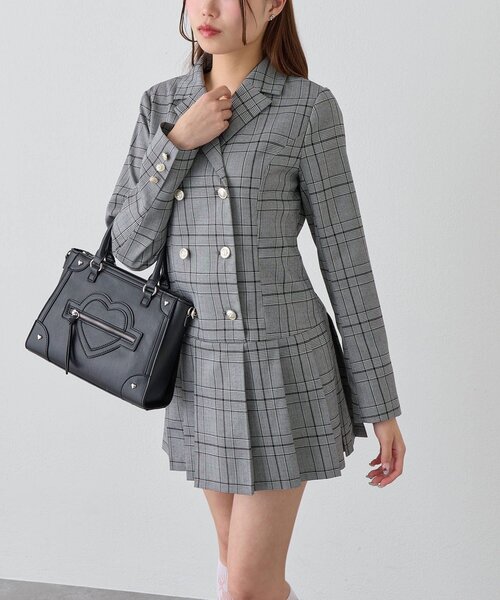 OLIVE des OLIVE（オリーブデオリーブ）の「トレンチワンピ（ワンピース・レディース・チャコールグレー/キャメル・FREE）」の4枚目の写真