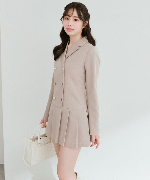 OLIVE des OLIVE（オリーブデオリーブ）の「トレンチワンピ（ワンピース・レディース・チャコールグレー/キャメル・FREE）」の9枚目の写真