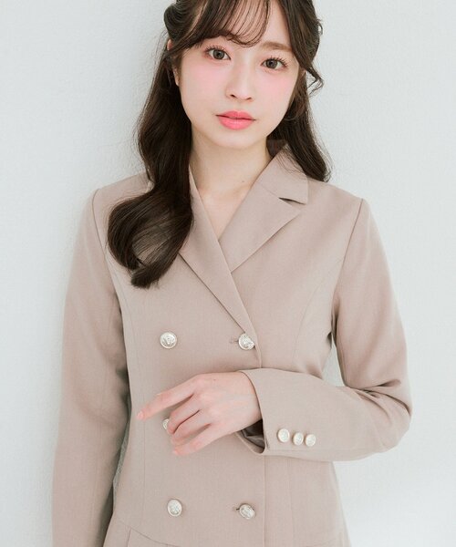 OLIVE des OLIVE（オリーブデオリーブ）の「トレンチワンピ（ワンピース・レディース・チャコールグレー/キャメル・FREE）」の10枚目の写真