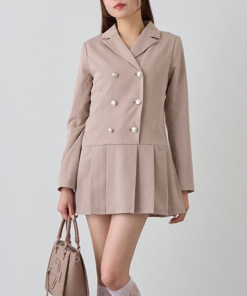 OLIVE des OLIVE（オリーブデオリーブ）の「トレンチワンピ（ワンピース・レディース・チャコールグレー/キャメル・FREE）」の13枚目の写真