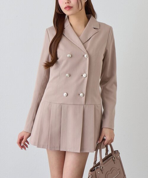 OLIVE des OLIVE（オリーブデオリーブ）の「トレンチワンピ（ワンピース・レディース・チャコールグレー/キャメル・FREE）」の14枚目の写真