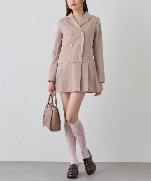 OLIVE des OLIVE（オリーブデオリーブ）の「トレンチワンピ（ワンピース・レディース・チャコールグレー/キャメル・FREE）」の16枚目の写真