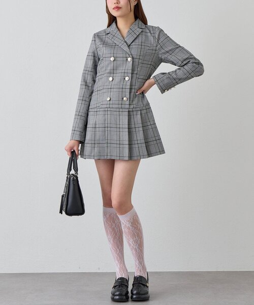 OLIVE des OLIVE（オリーブデオリーブ）の「トレンチワンピ（ワンピース・レディース・チャコールグレー/キャメル・FREE）」の2枚目の写真