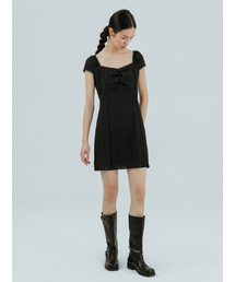 Lace Trimmed Mini Dress Black