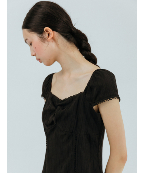 ETMON（エトモン）の「Lace Trimmed Mini Dress Black（ワンピース・レディース・その他・S/M）」の3枚目の写真