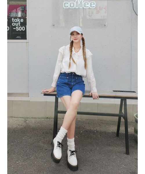 VANONE ATELIER（バノンアトリエ）の「P3158 フロントポケットデニムショーツ（その他パンツ・レディース・その他・S/M）」の4枚目の写真