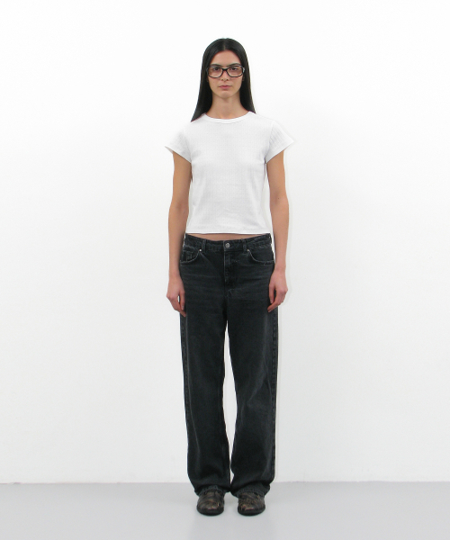 PARTIMENTO WOMEN(パルティメントウィメン)の「レースパンチング90sショートスリーブTシャツ_ホワイト(Tシャツ/カットソー・レディース・その他・ONE SIZE)」の2枚目の写真
